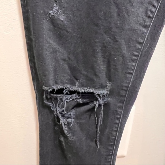 Agolde Sophie Dark Wash High Waisted Black Blue Denim Distressed Skinny Jeans 26 - Picture 5 of 14